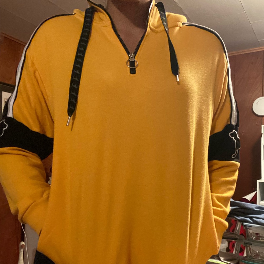 Yellow Pink quarter zip sweatshirt